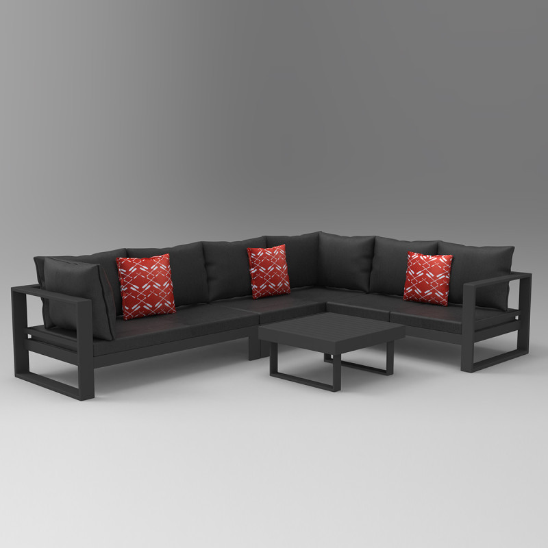 L-Shaped Sofa With Coffee Table 