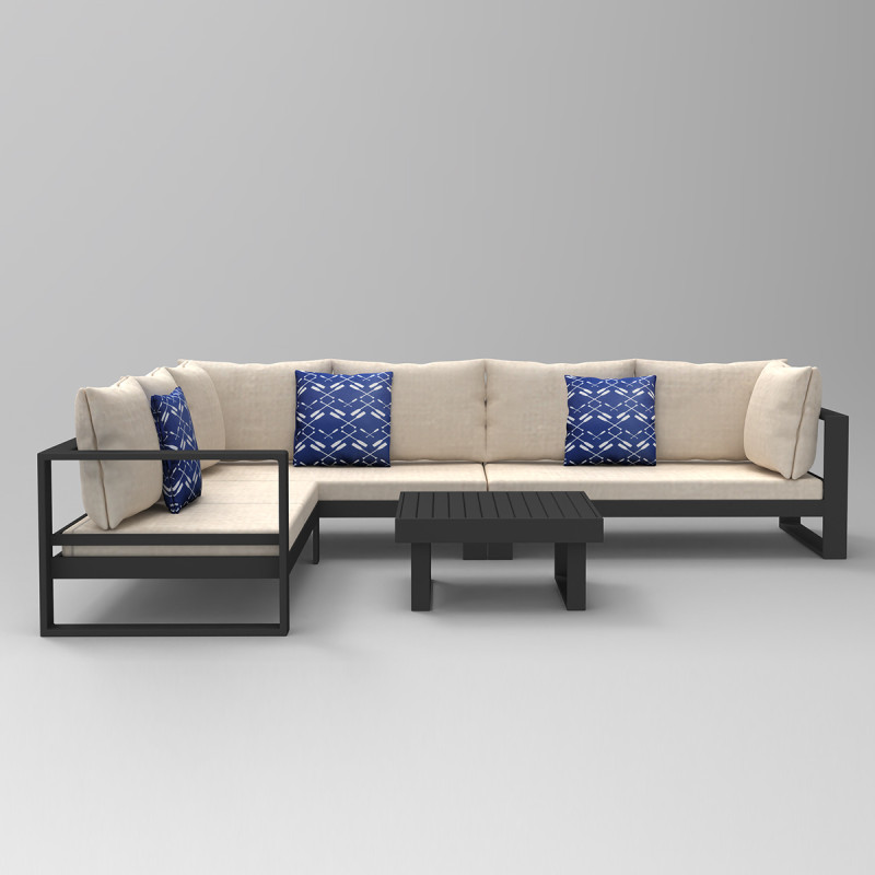 L-Shaped Sofa With Coffee Table 