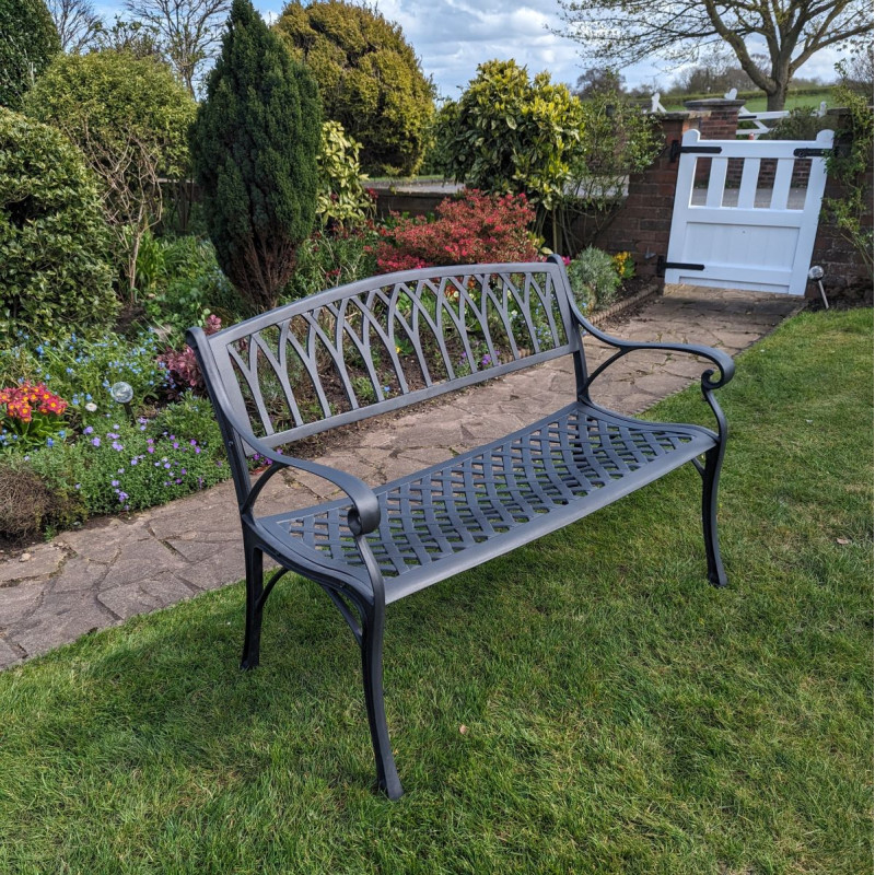 Monastery Bench in black. Ex Display