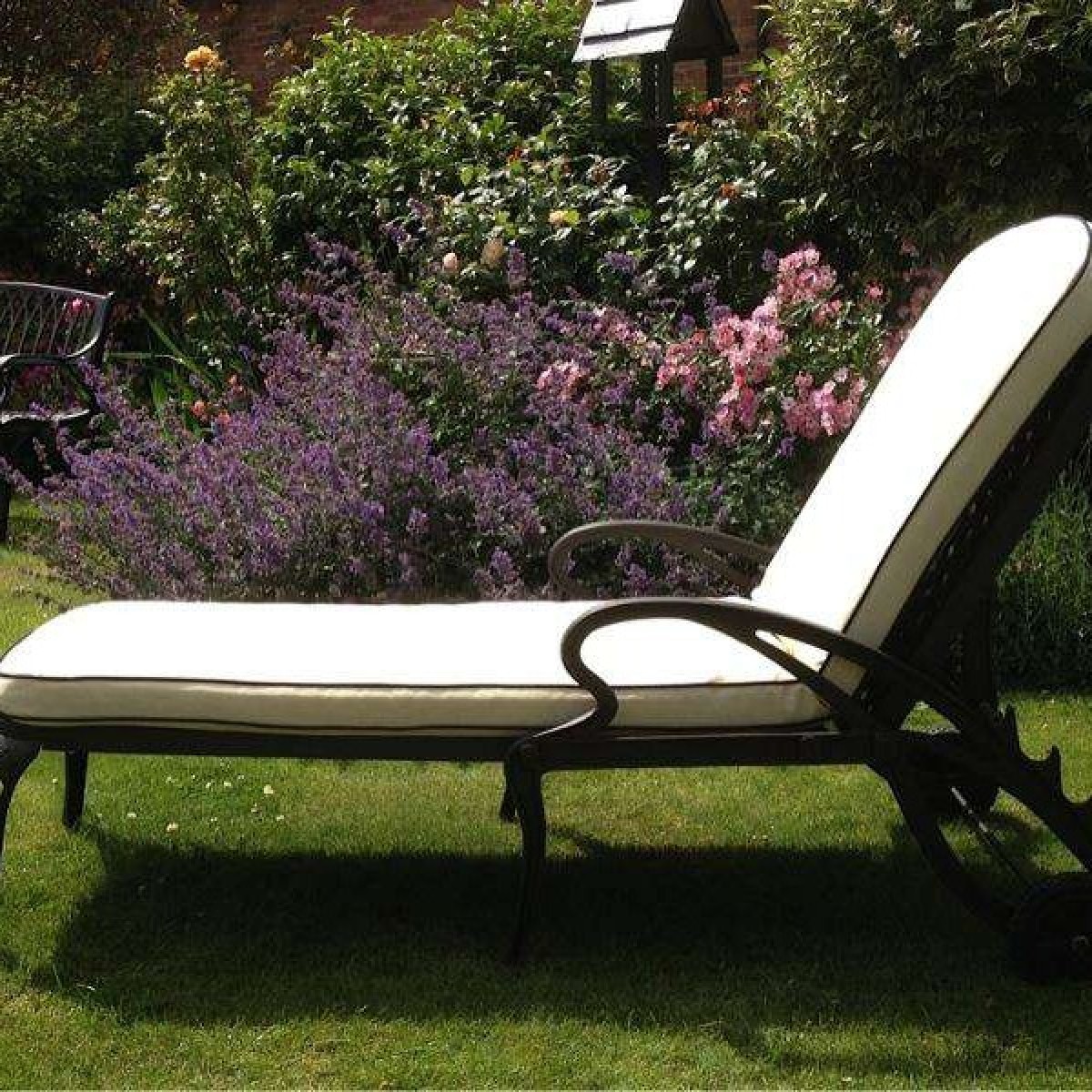 Pair of sun loungers plus one square coffee table. 