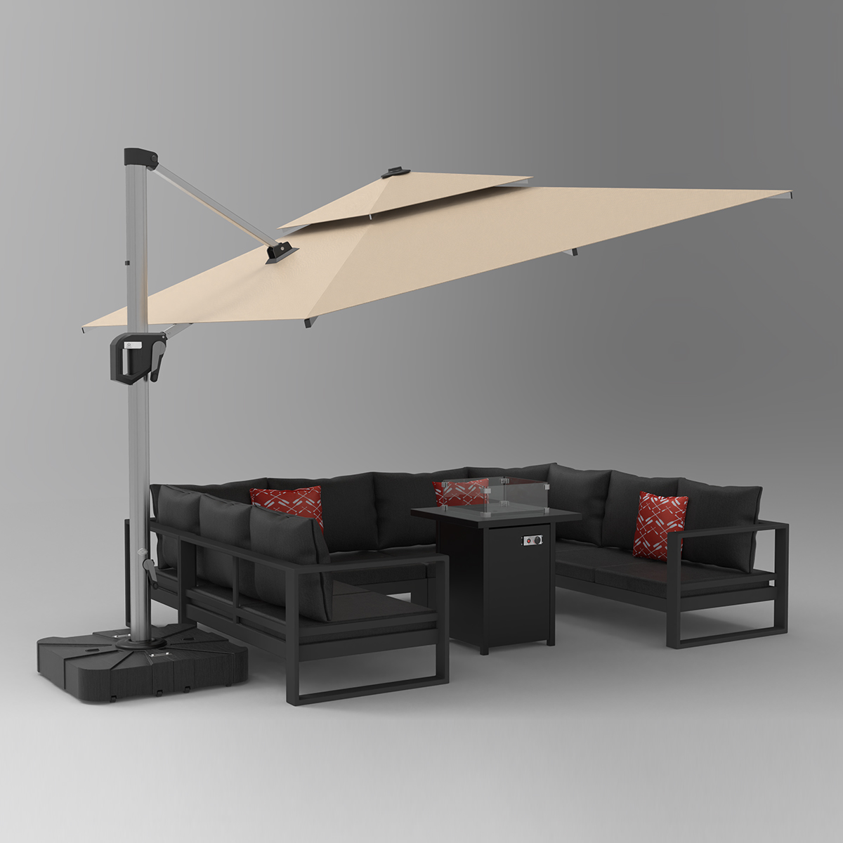 U-Shaped Sofa With Coffee Table 